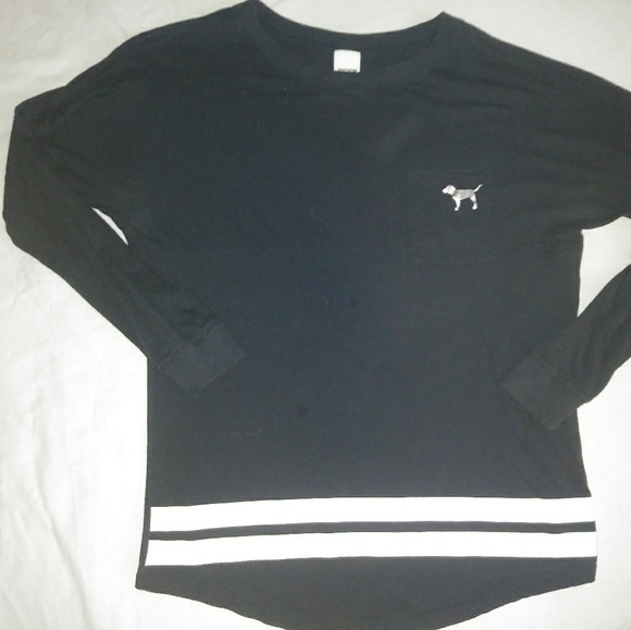 Pink md long sleeve bling pocket tee - Picture 2 of 5